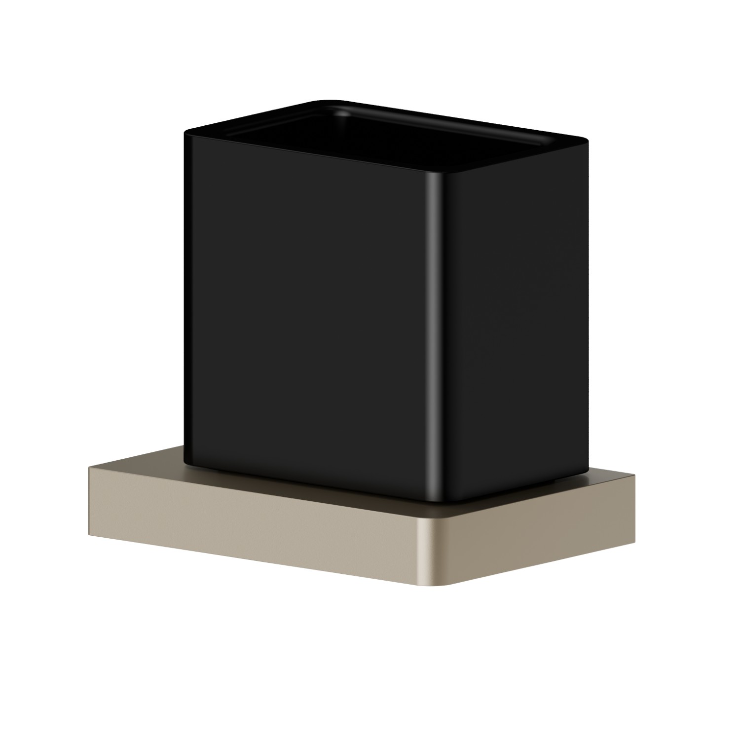 Porta bicchiere a muro. Ceramica Nera - finitura Gold Satin