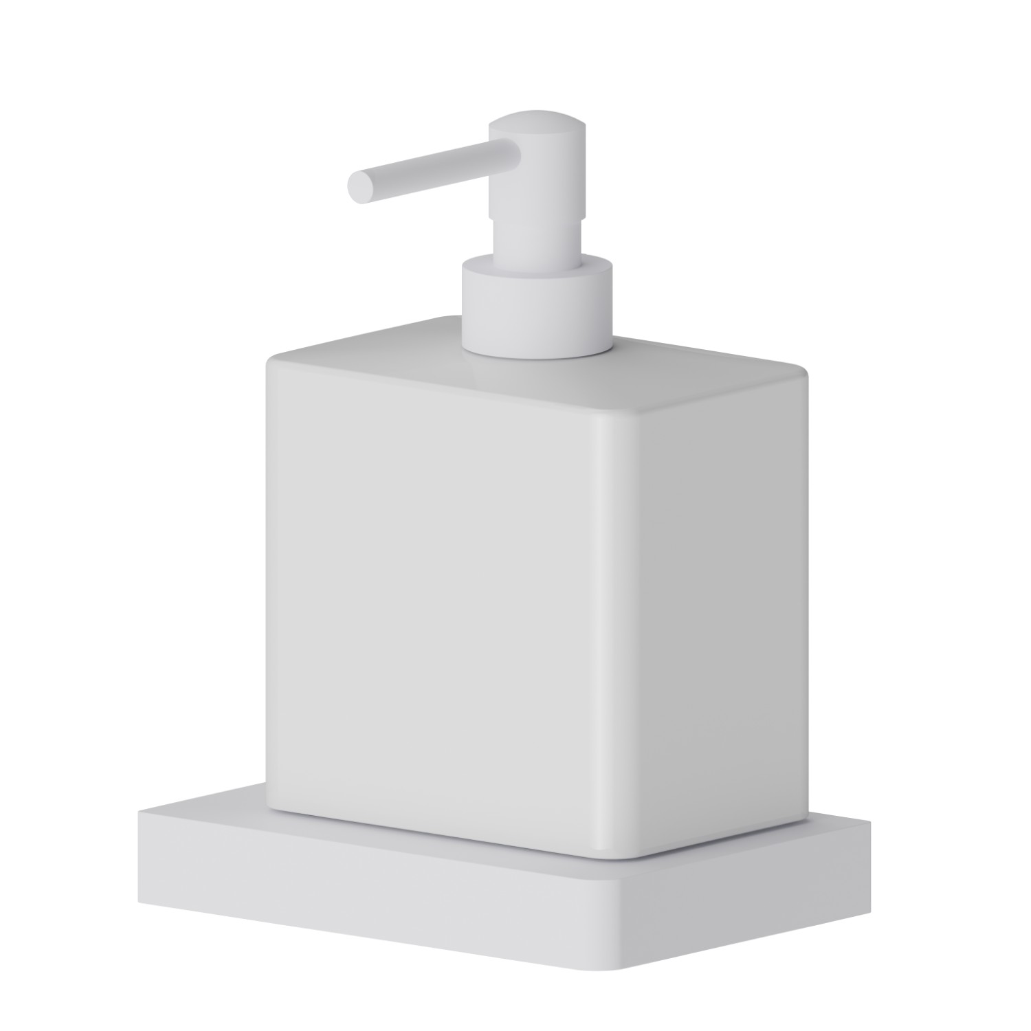 Wall-mounted soap dispenser. White ceramic - finish Matt White