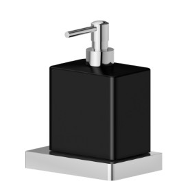Dosa sapone a muro. Ceramica Nera - finitura Cromo