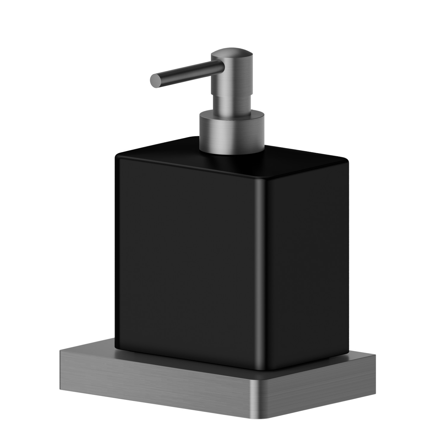 Wall-mounted soap dispenser. Black ceramic - finish PVD Brushed Gun Metal