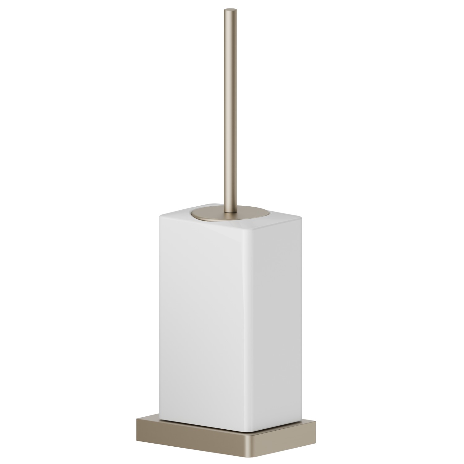 Porta scopino a muro con scopino. Ceramica Bianca - finitura Gold Satin