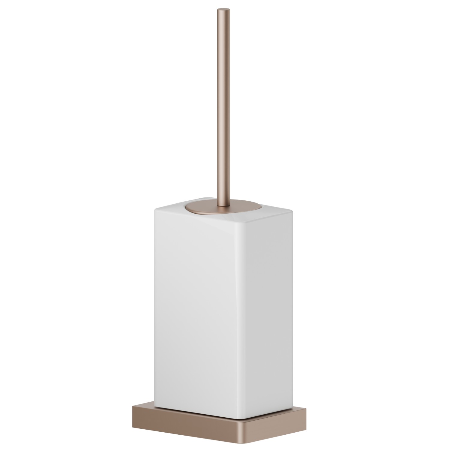 Porta scopino a muro con scopino. Ceramica Bianca - finitura Copper Satin