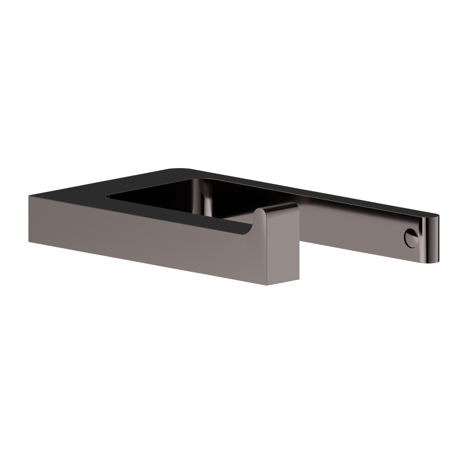 Porta rotolo a muro versione destra - finitura PVD Gun Metal