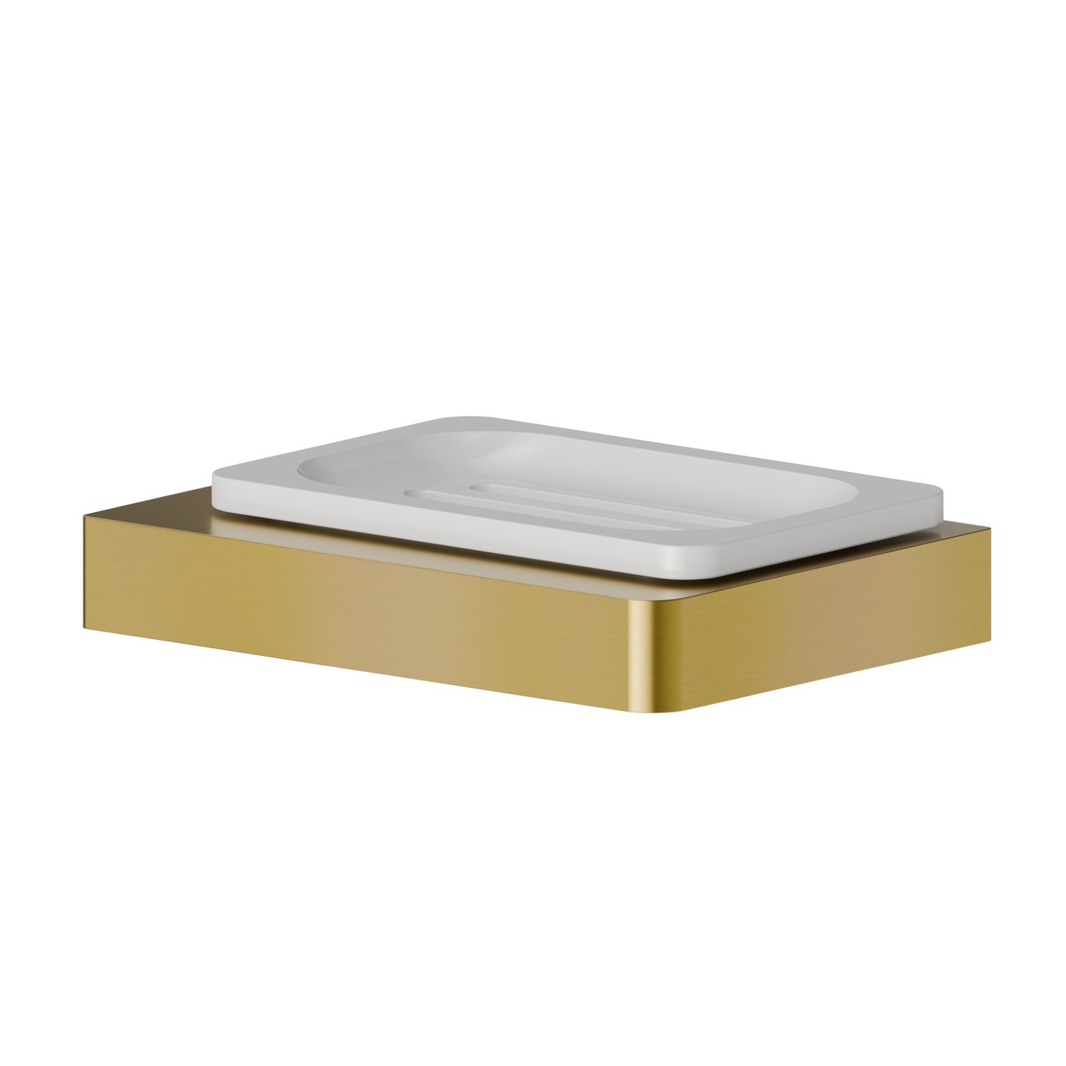 Porte-savon. Céramique blanche - finition PVD Brushed Gold