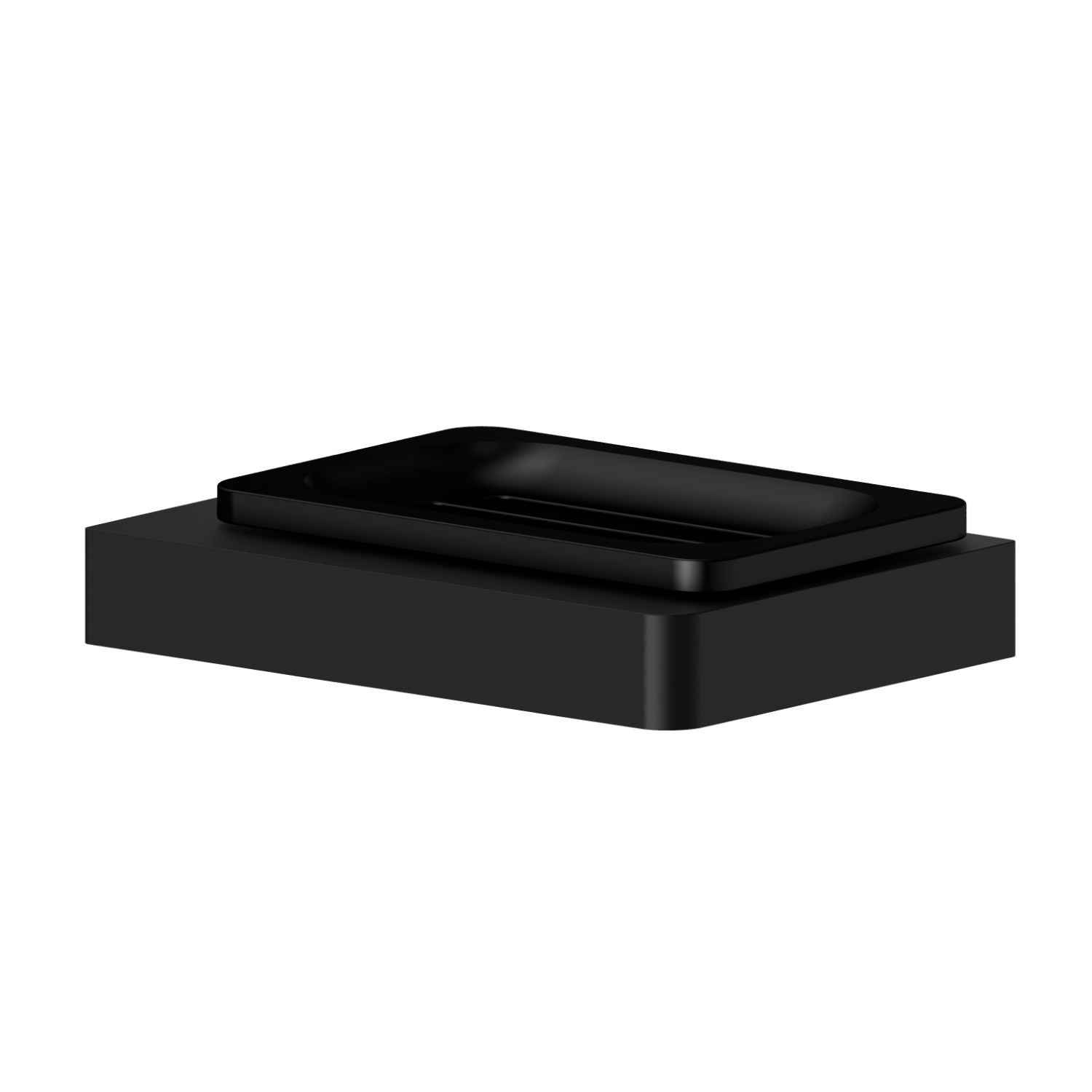 Freestanding soap dish. Black ceramic - finish Matt Black