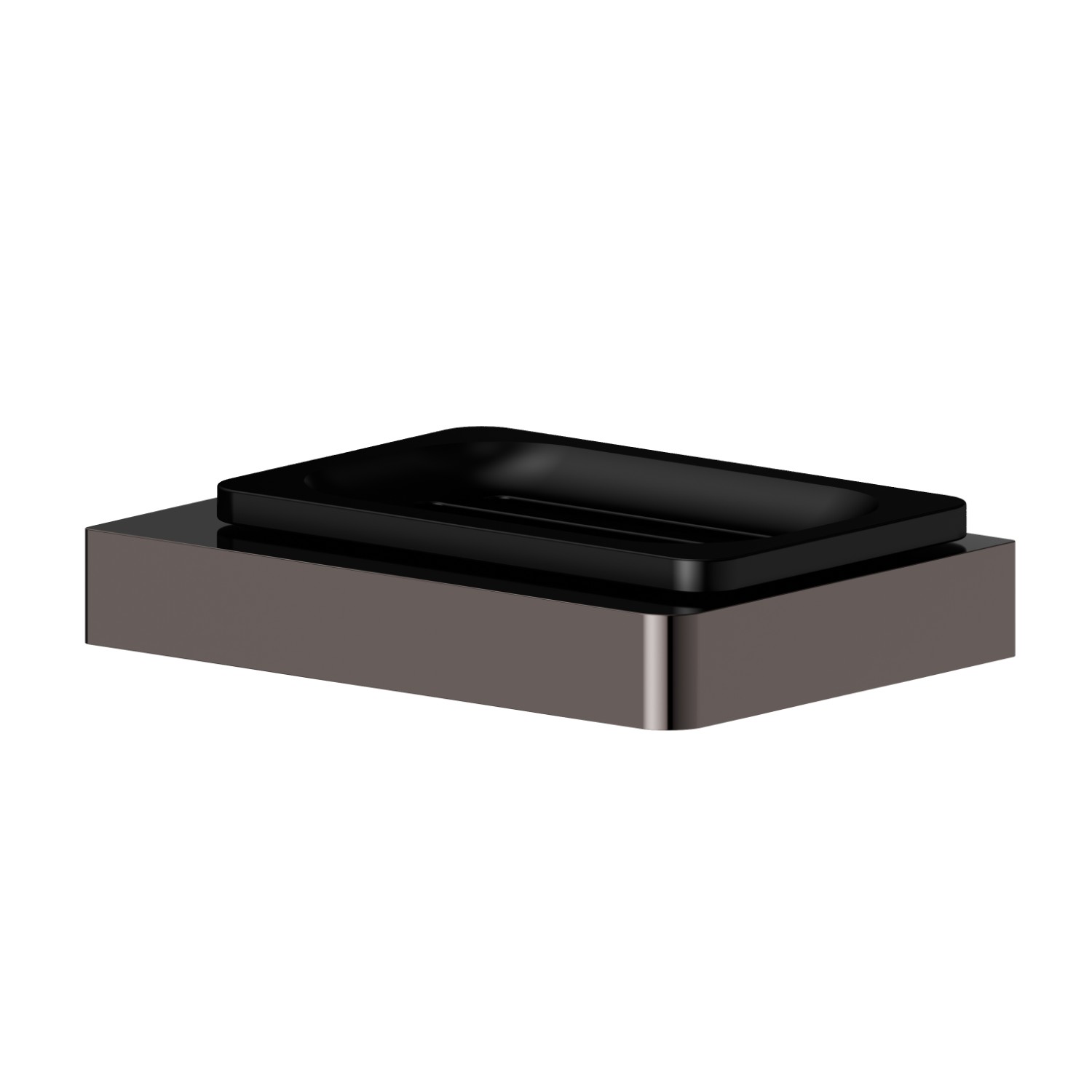 Porte-savon. Céramique noire - finition PVD Gun Metal