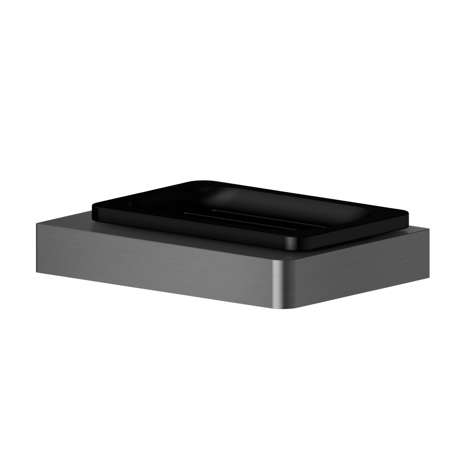 Freestanding soap dish. Black ceramic - finish PVD Brushed Gun Metal