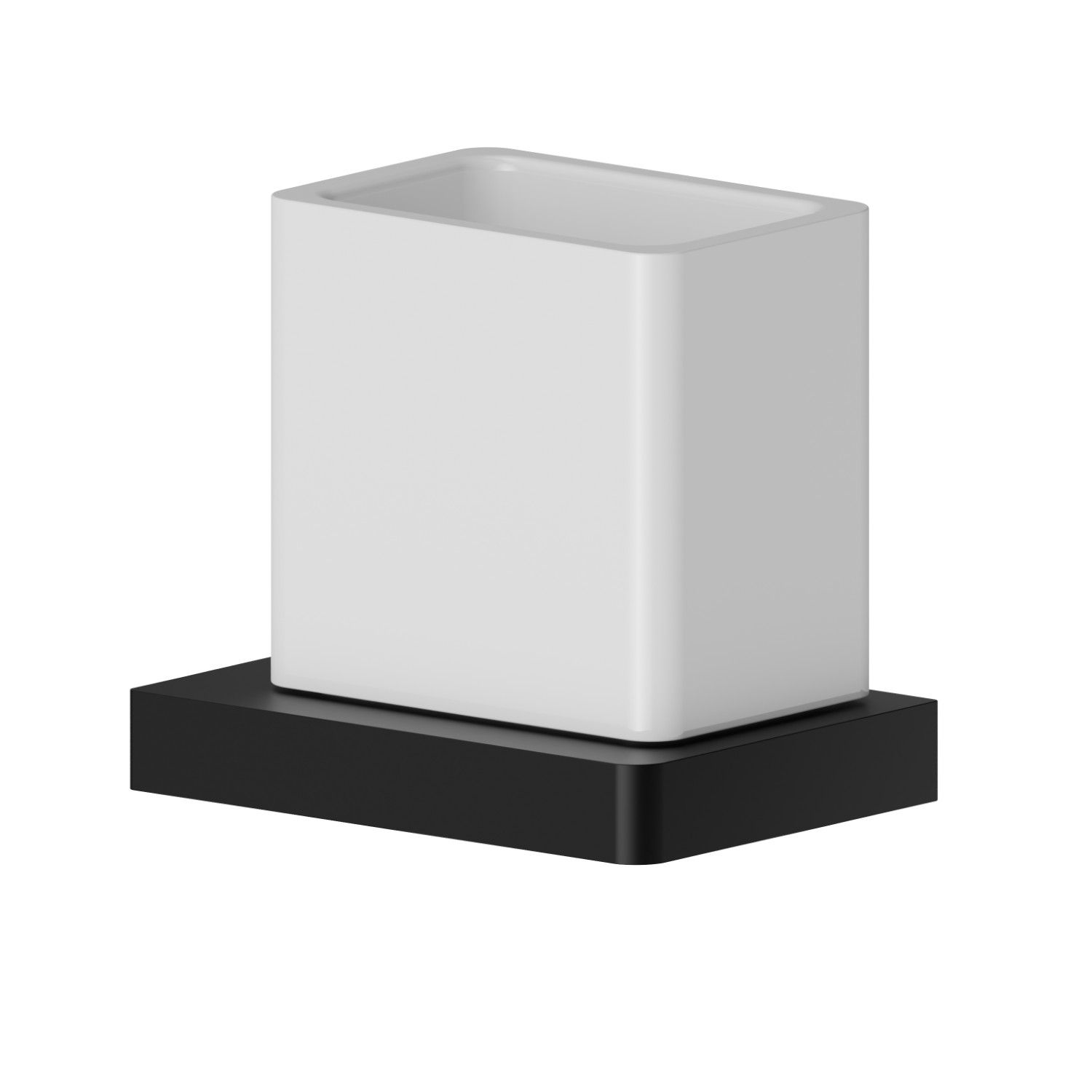 Bicchiere da appoggio. Ceramica Bianca - finitura Nero opaco