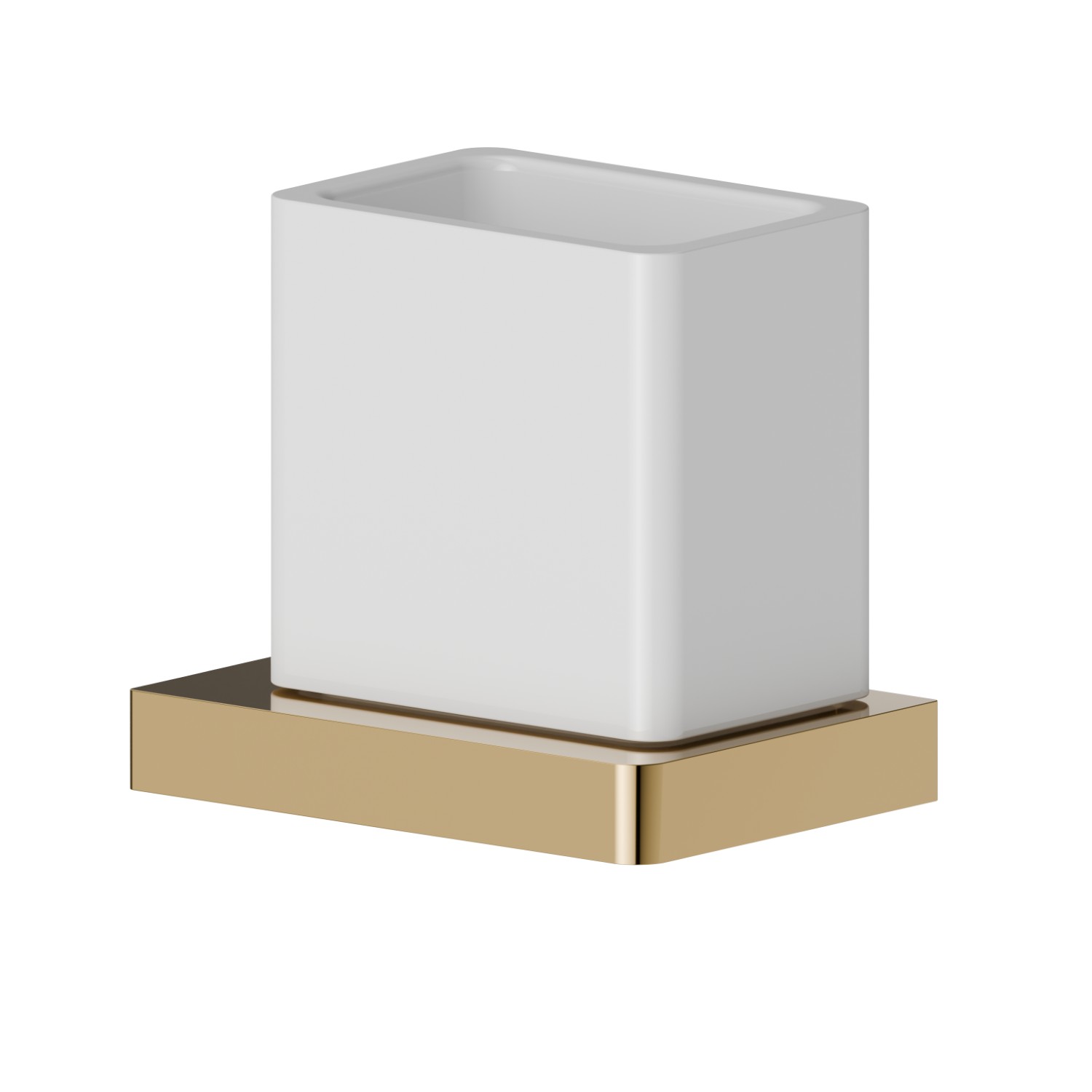 Bicchiere da appoggio. Ceramica Bianca - finitura PVD Glossy Gold