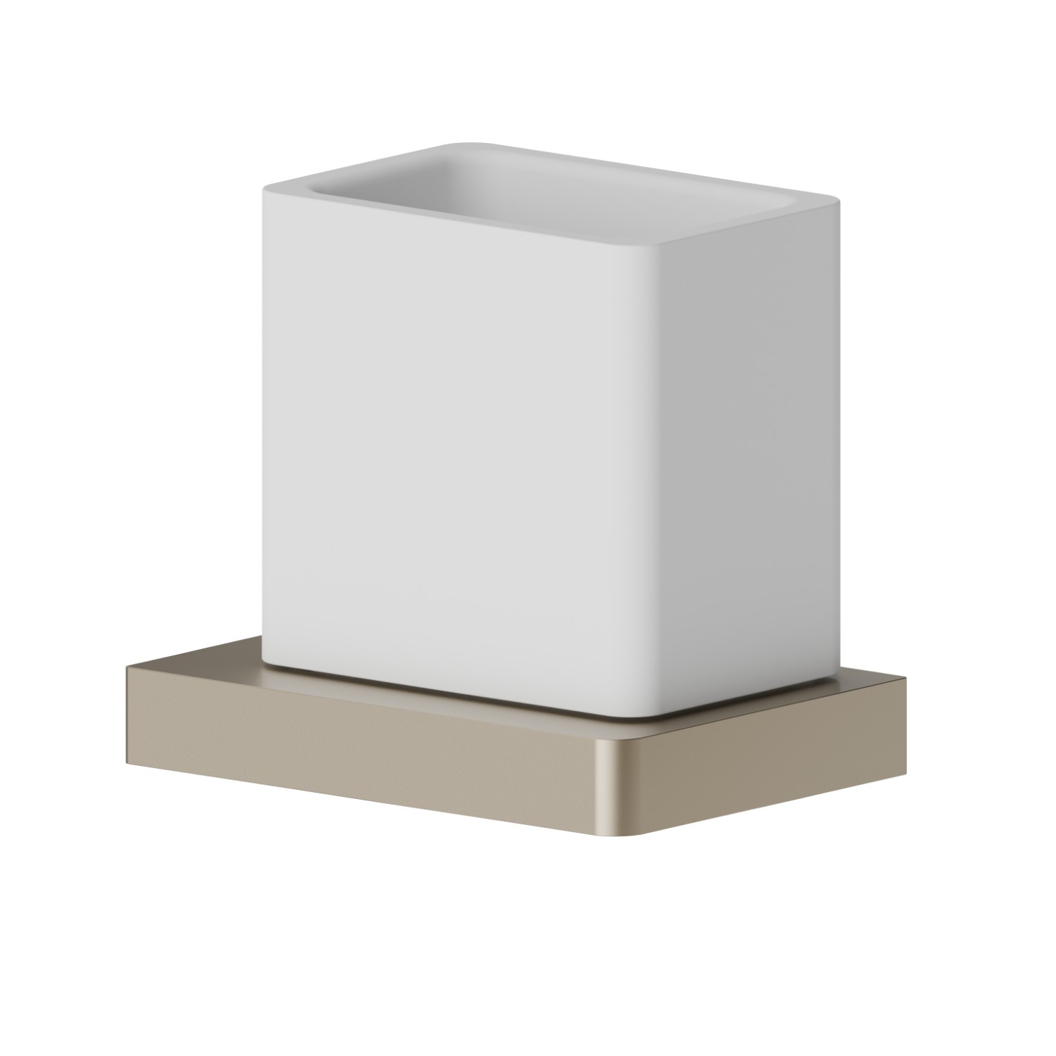 Bicchiere da appoggio. Ceramica Bianca - finitura Gold Satin