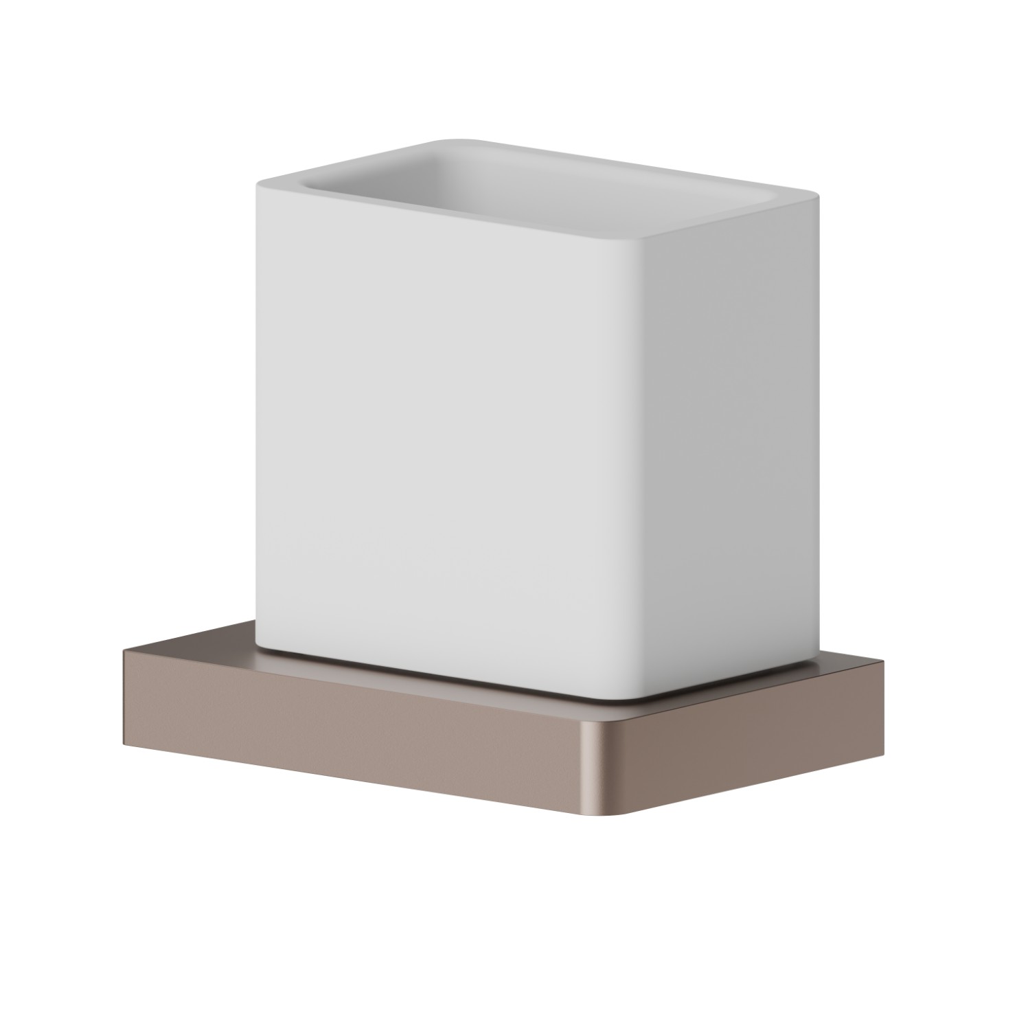 Bicchiere da appoggio. Ceramica Bianca - finitura Copper Glossy