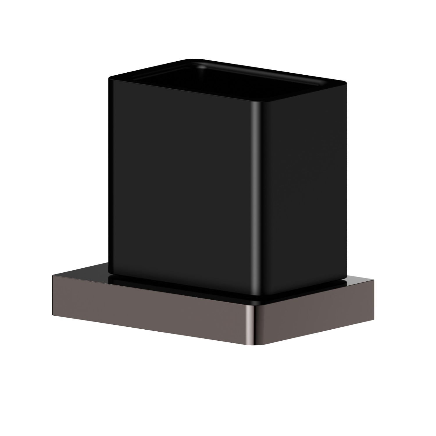 Bicchiere da appoggio. Ceramica Nera - finitura PVD Gun Metal