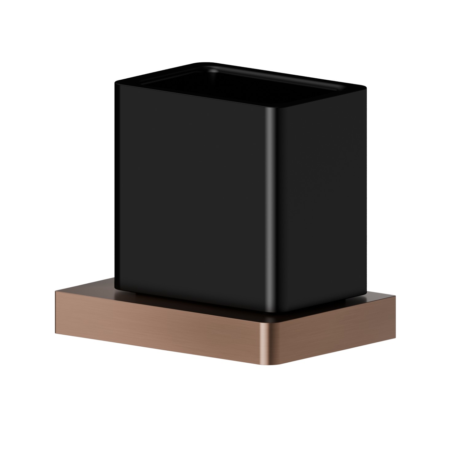 Bicchiere da appoggio. Ceramica Nera - finitura PVD Brushed Copper Bronze
