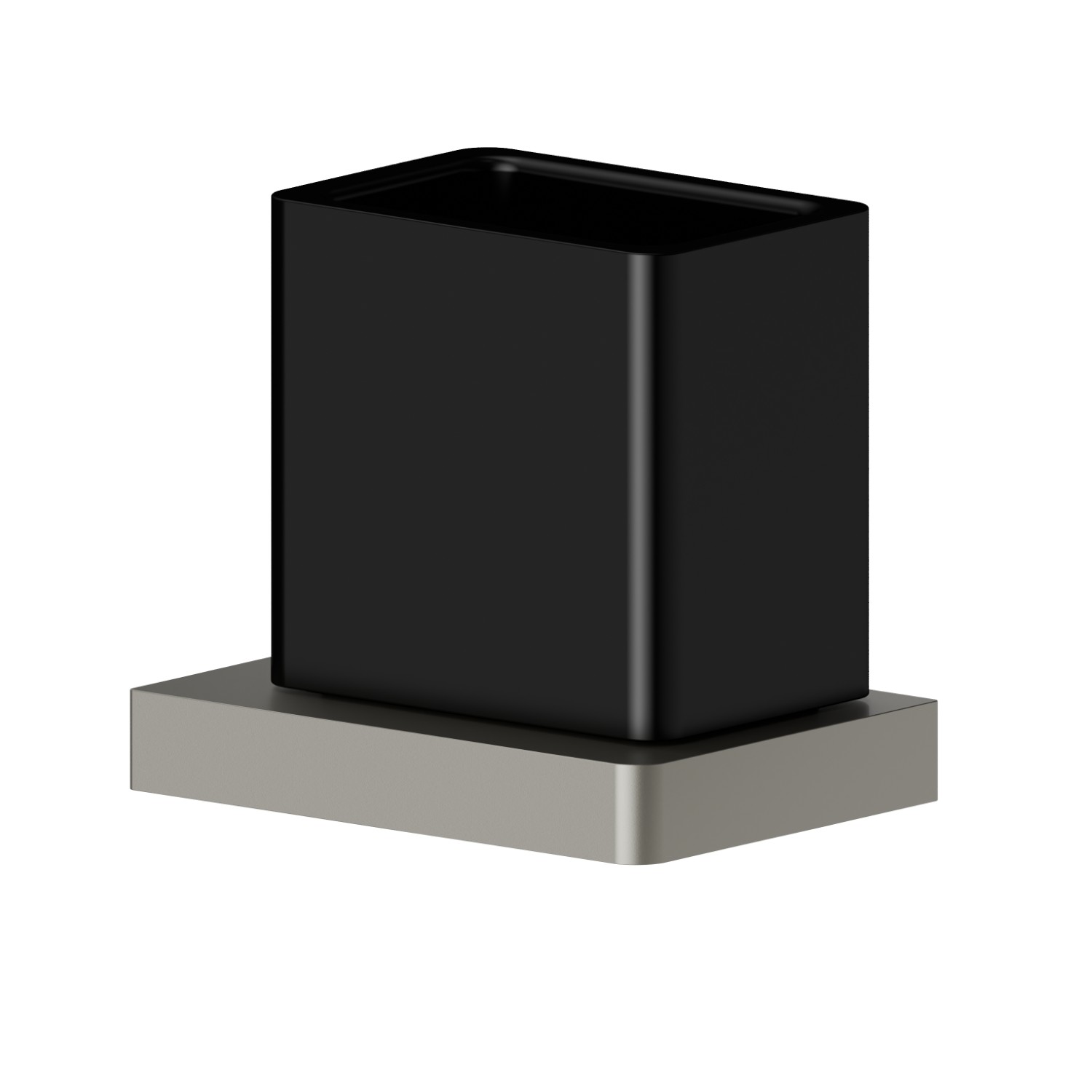 Freestanding tumbler. Black ceramic - finish Titanium Satin