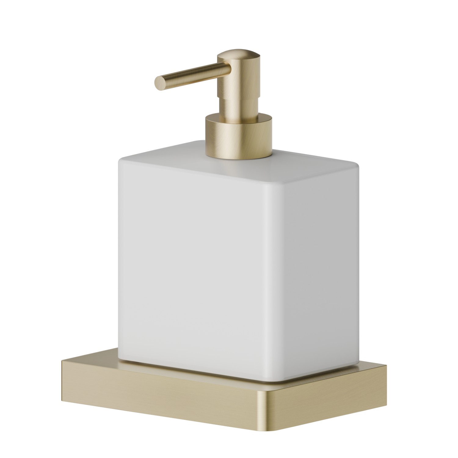 Dosa sapone da appoggio. Ceramica Bianca - finitura PVD Brushed Gold