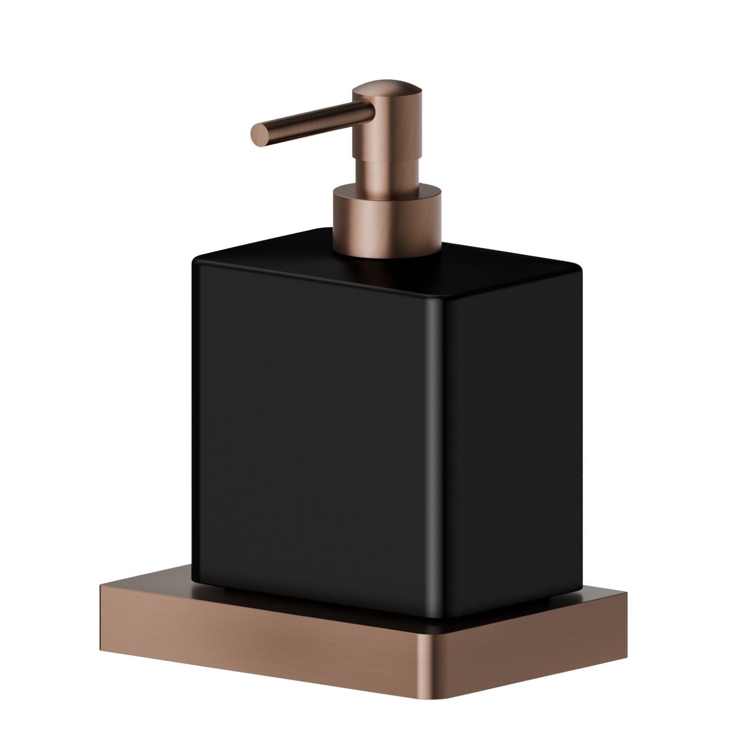 Freestanding soap dispenser. Black ceramic - finish PVD Brushed Copper Bronze