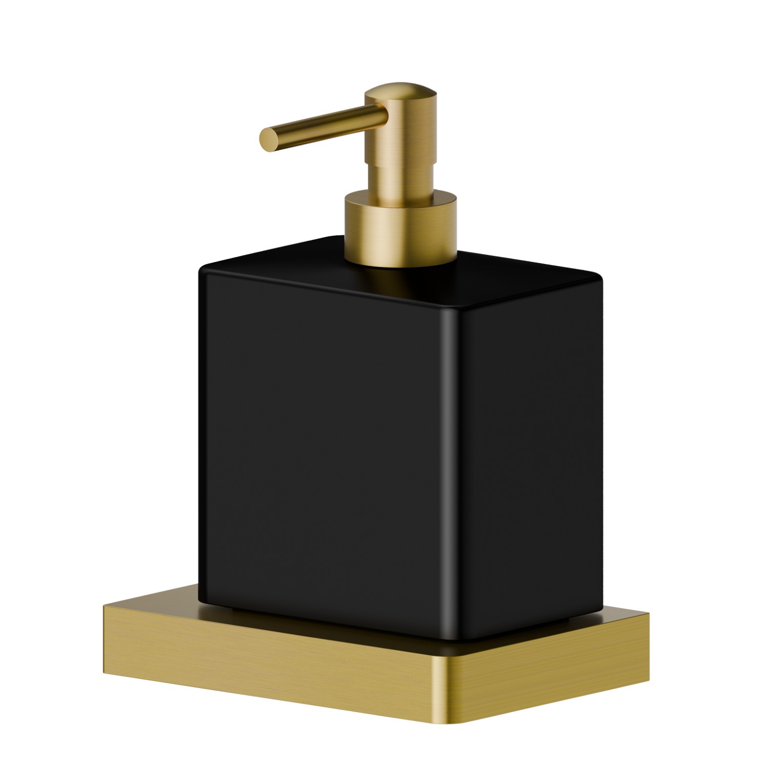 Freestanding soap dispenser. Black ceramic - finish PVD Brushed Gold
