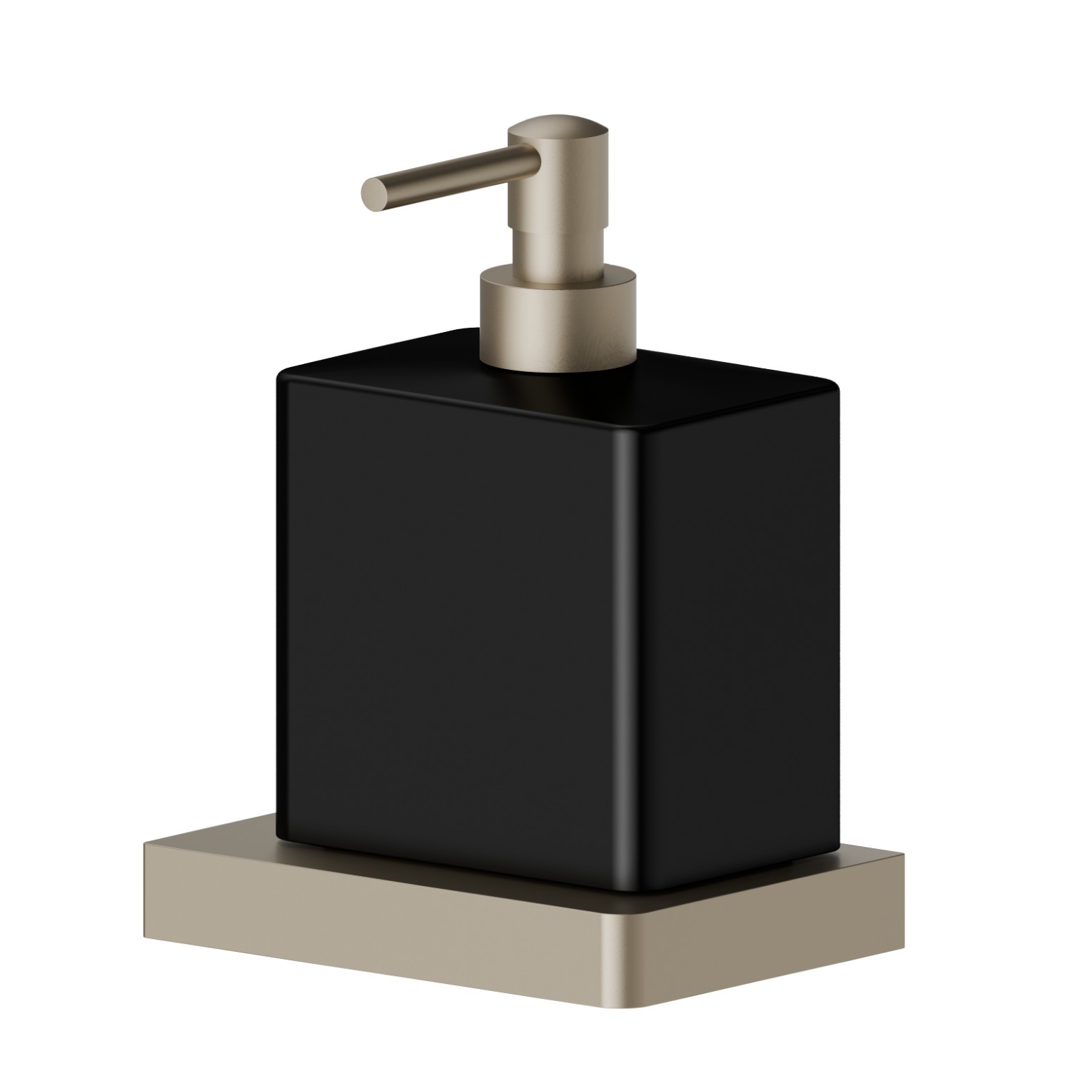 Dosa sapone da appoggio. Ceramica Nera - finitura Gold Satin