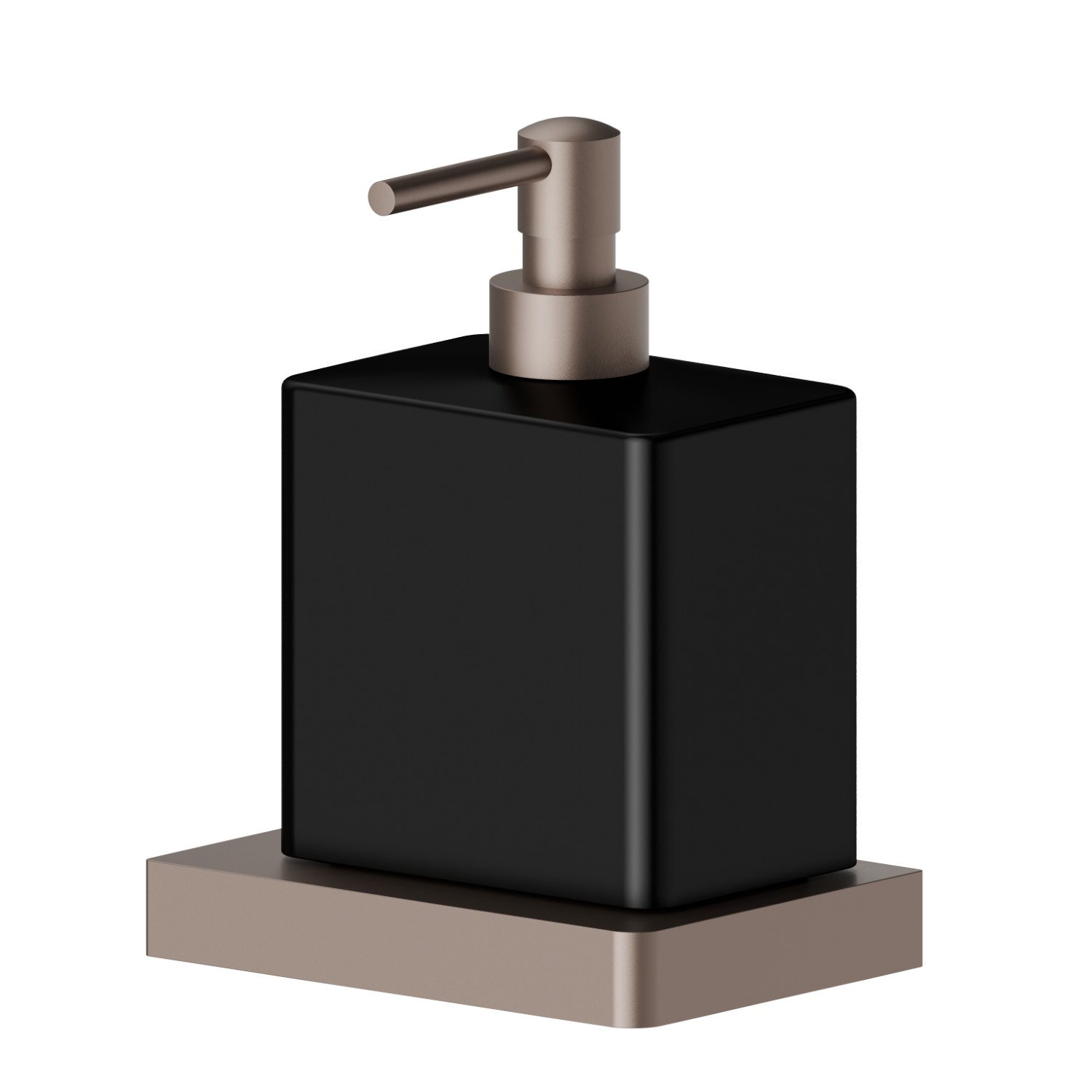 Freestanding soap dispenser. Black ceramic - finish Copper Glossy