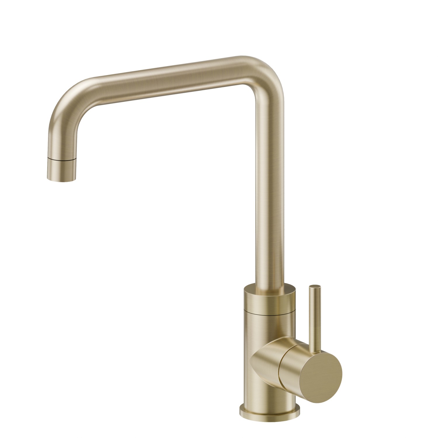 Single-lever sink mixer with squared swivel spout - finish PVD Brushed Pale Gold