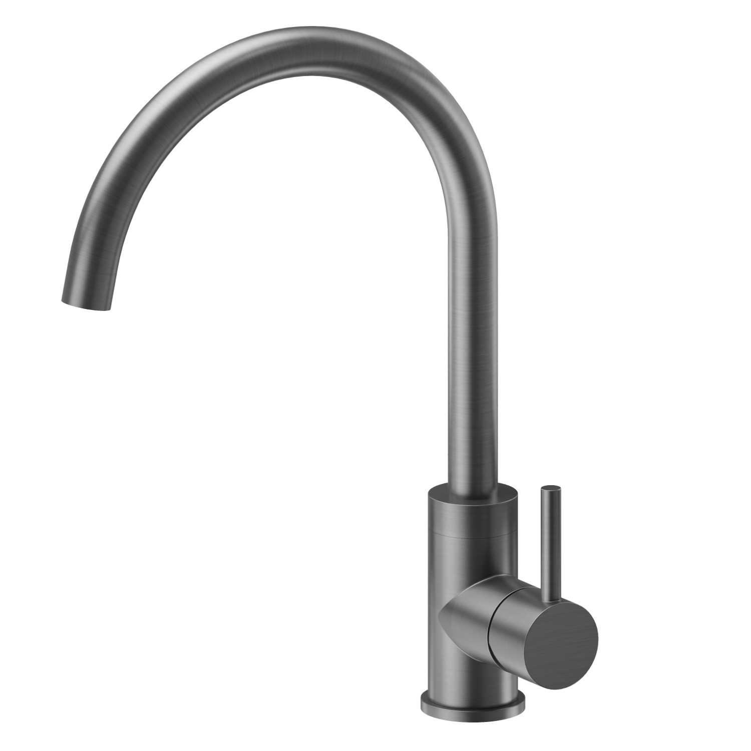 Miscelatore monocomando per lavello con bocca tonda girevole - finitura PVD Brushed Gun Metal