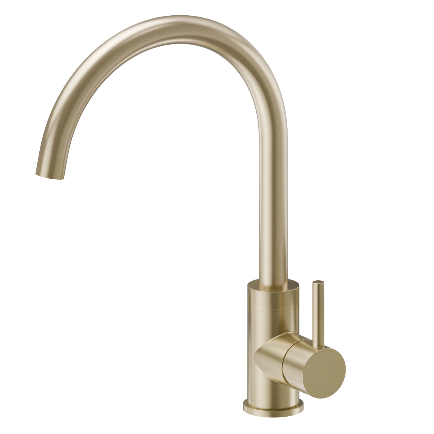 Miscelatore monocomando per lavello con bocca tonda girevole - finitura PVD Brushed Pale Gold