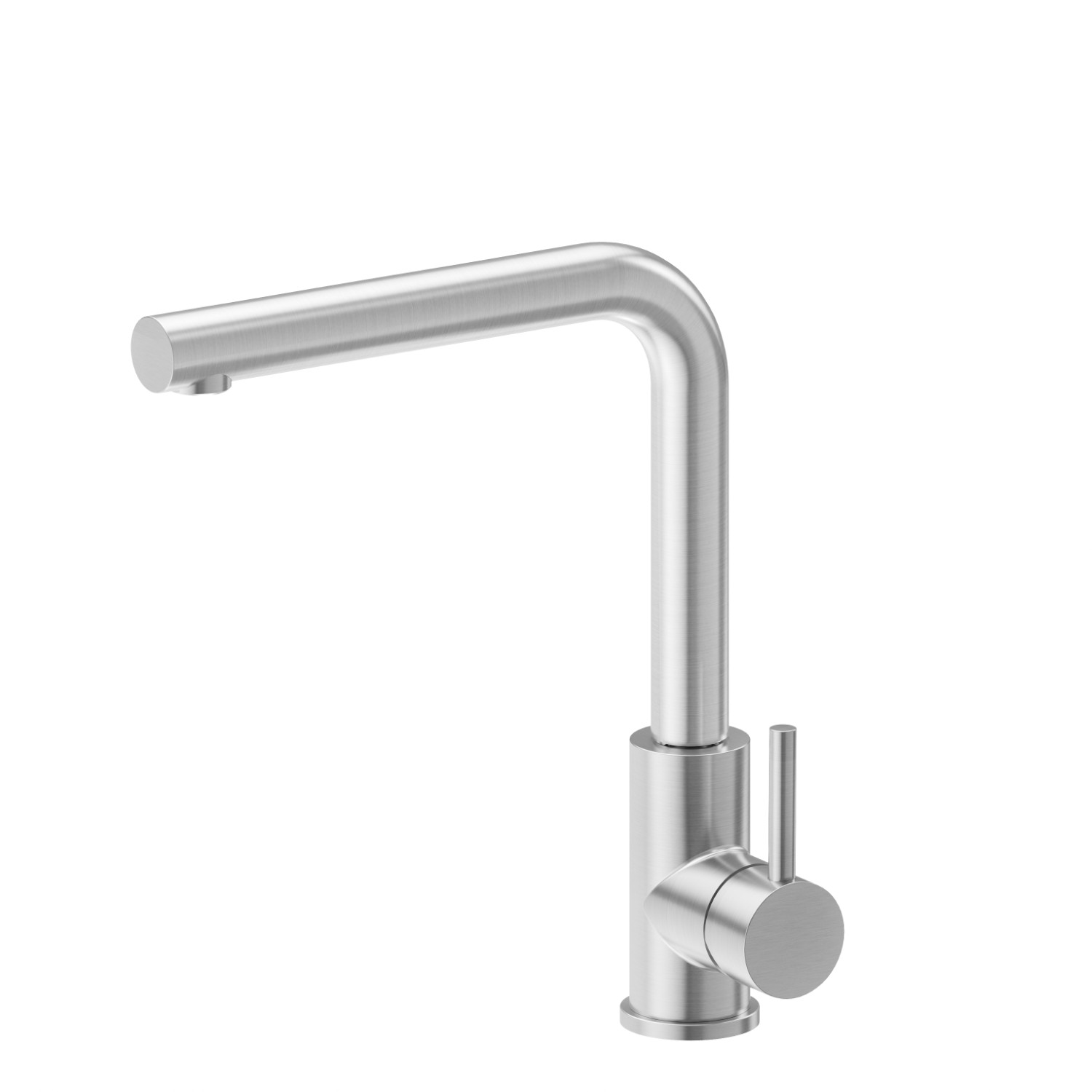 Single-lever sink mixer with L swivel spout - finish Stainless Steel