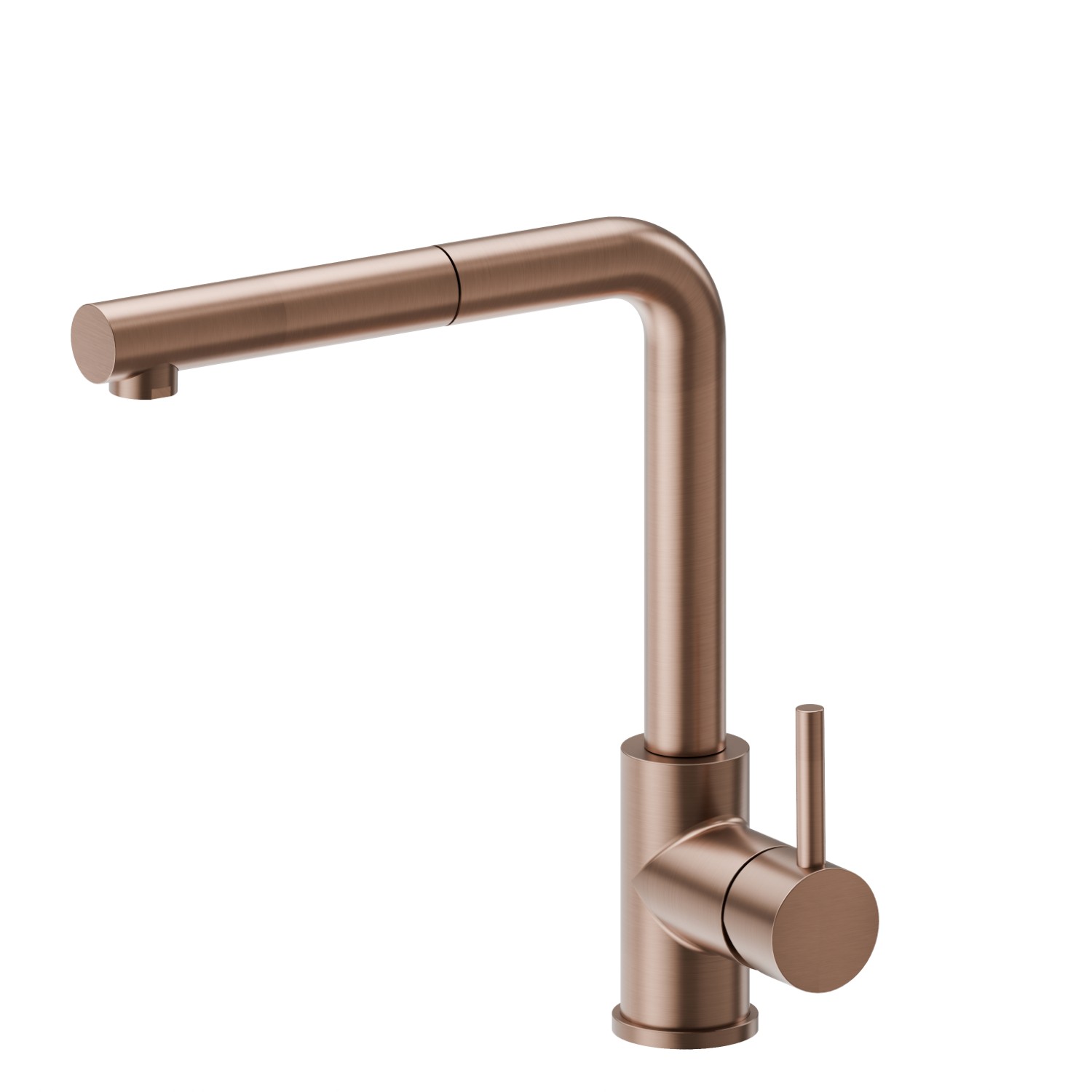 Einhebel-Spültischmischer mit schwenkbarem L-Auslauf und ausziehbarer Handbrause - oberfläche PVD  Copper Bronze gebürstet