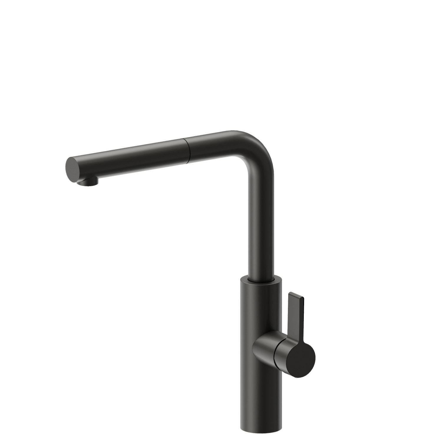 Mitigeur monocommande évier avec bec L pivotant et douchette extractible double jet - finition Carbon Satin
