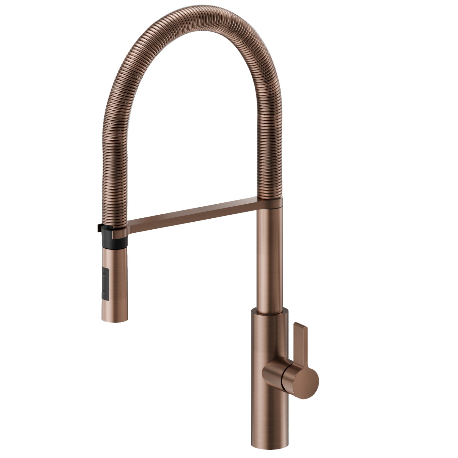 Einhebel-Spültischmischer mit drehbarem L-Auslauf und ausziehbarer Doppelstrahl-Handbrause - oberfläche PVD  Copper Bronze gebürstet