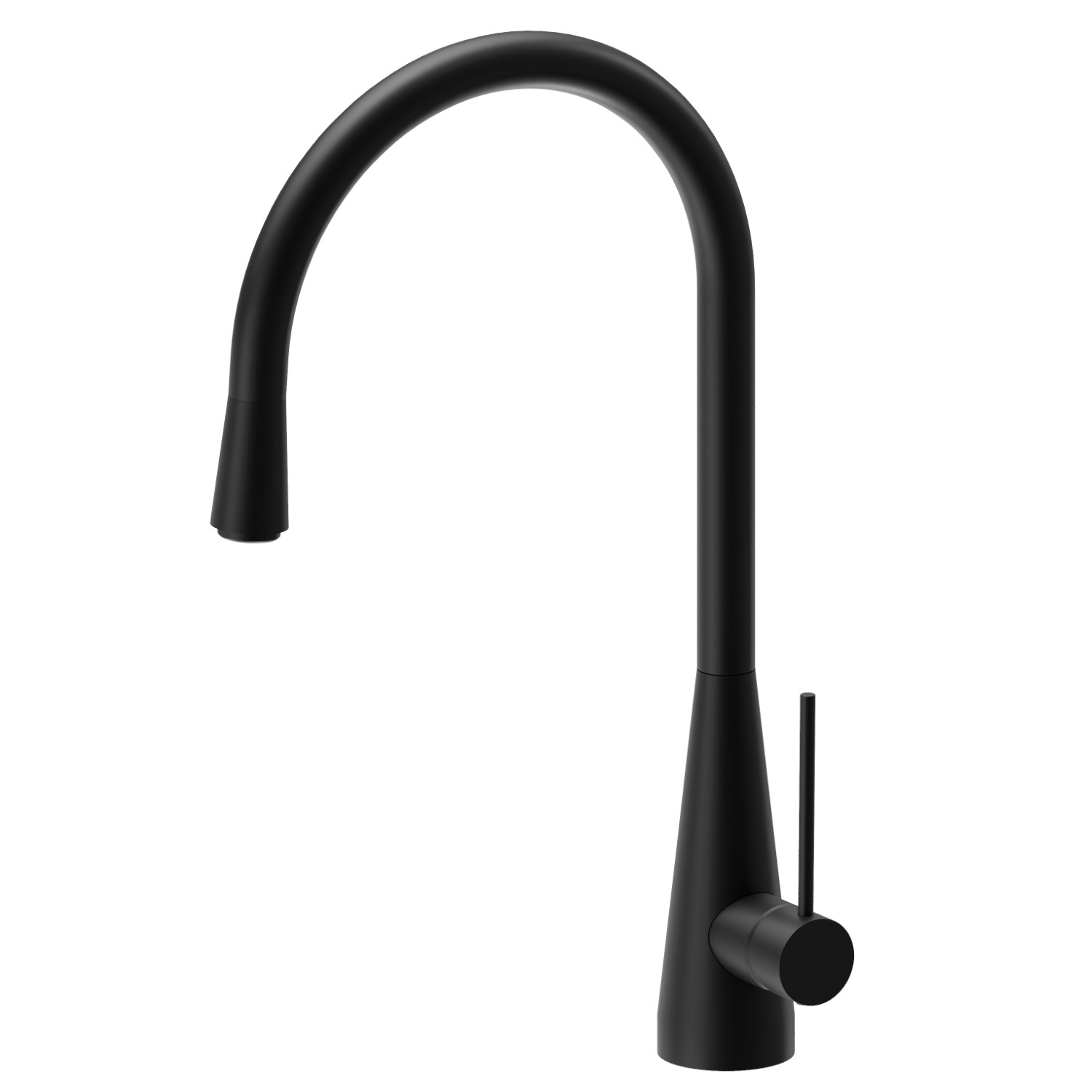 Single-lever sink mixer with round swivel spout - finish Matt Black