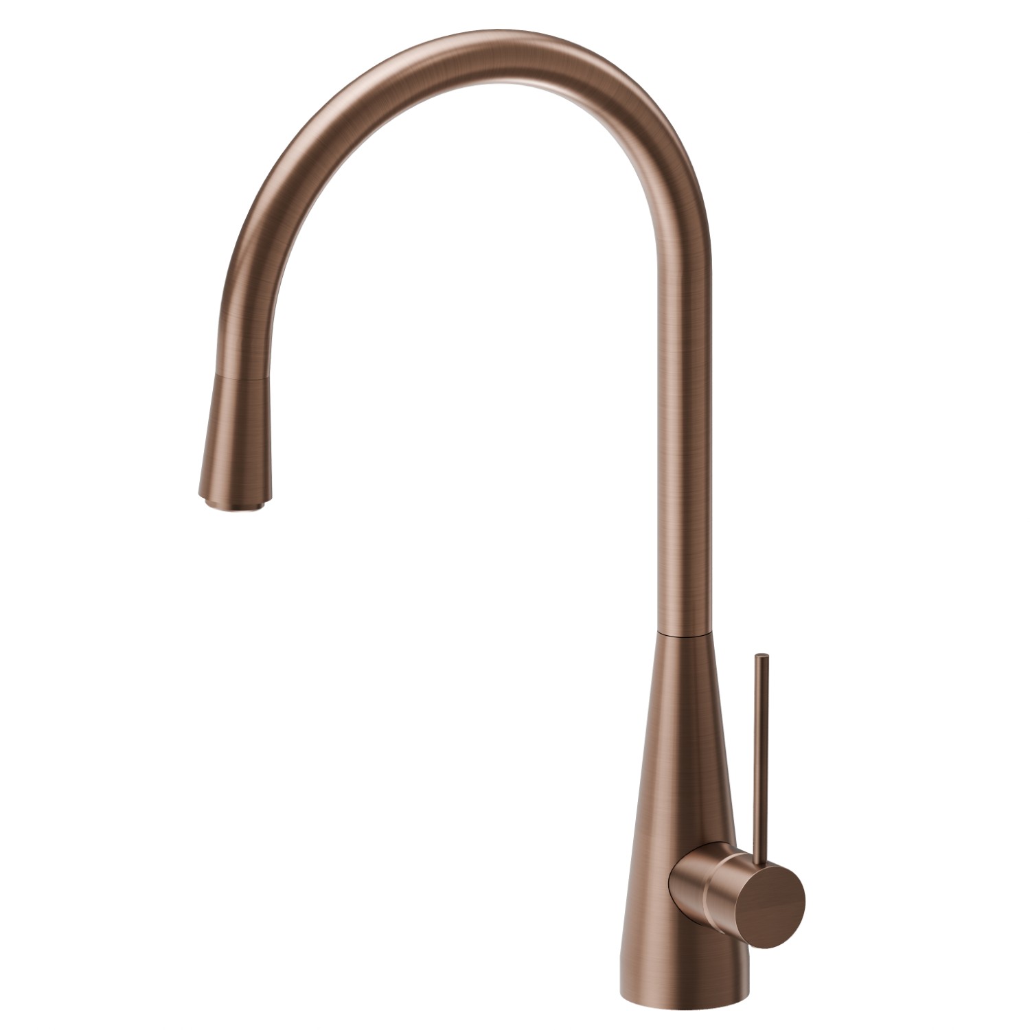 Single-lever sink mixer with round swivel spout - finish PVD Brushed Copper Bronze