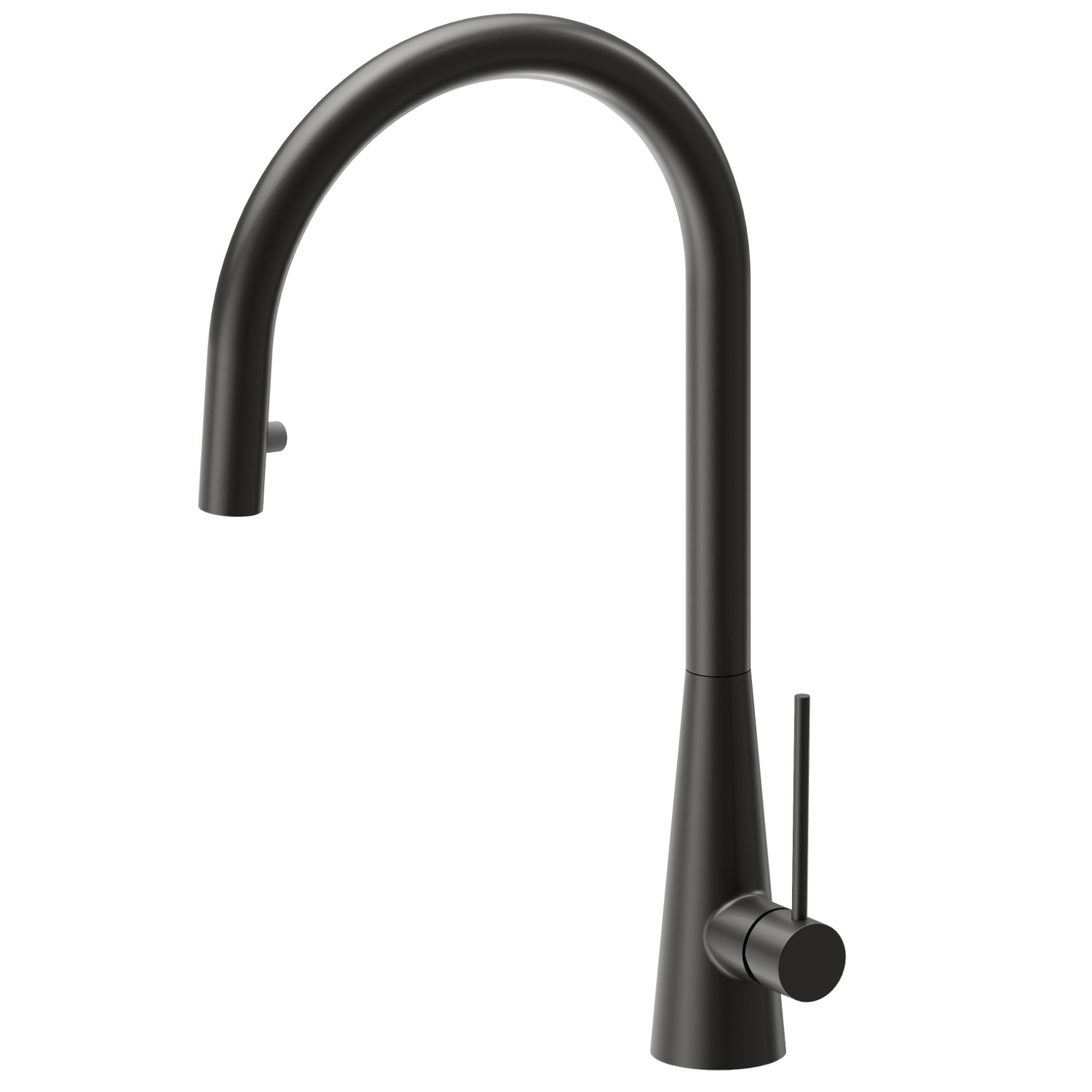 Single-lever sink mixer, round swivel spout and single jet retractable pull-out hand shower - finish Carbon Satin