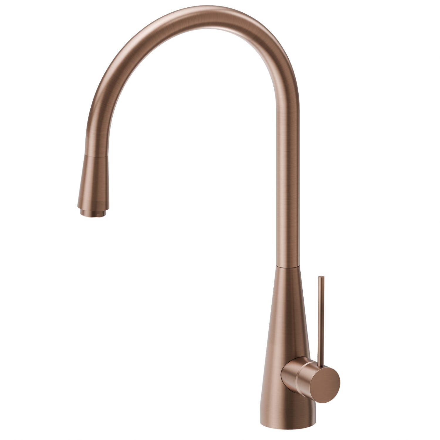 Einhebel-Spültischarmatur mit schwenkbarem Rundauslauf und herausziehbarer
Einstrahlbrause - oberfläche PVD  Copper Bronze gebürstet
