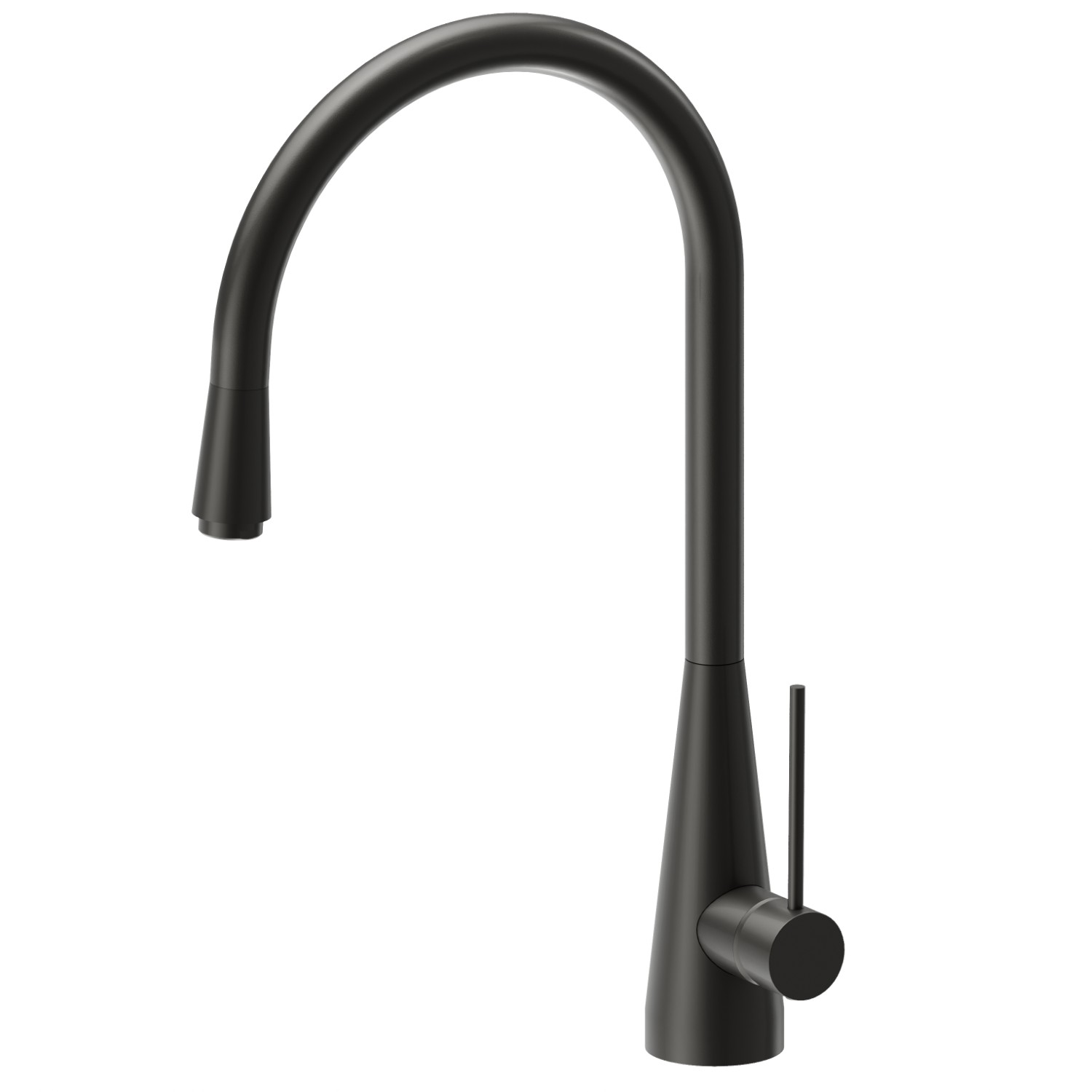 Miscelatore monocomando per lavello con bocca tonda girevole e doccetta estraibile monogetto - finitura Carbon Satin