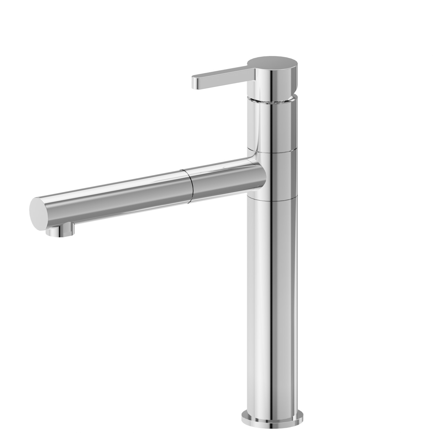 Single-lever sink mixer with swivel spout and pull-out hand shower - finish Chrome