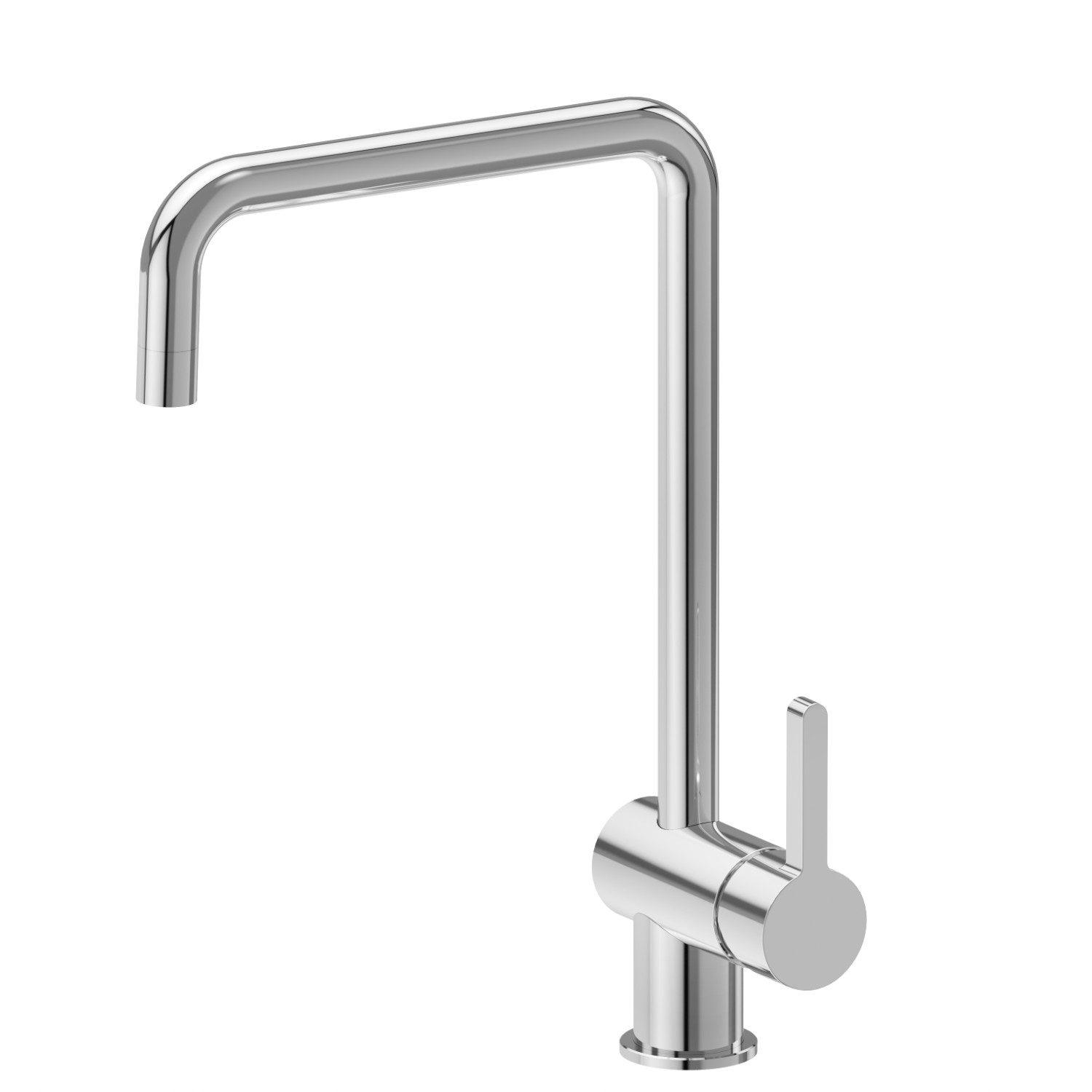 Single-lever sink mixer with squared swivel spout - finish Chrome