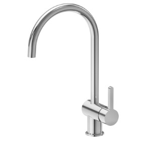Single-lever sink mixer with round swivel spout - finish Chrome