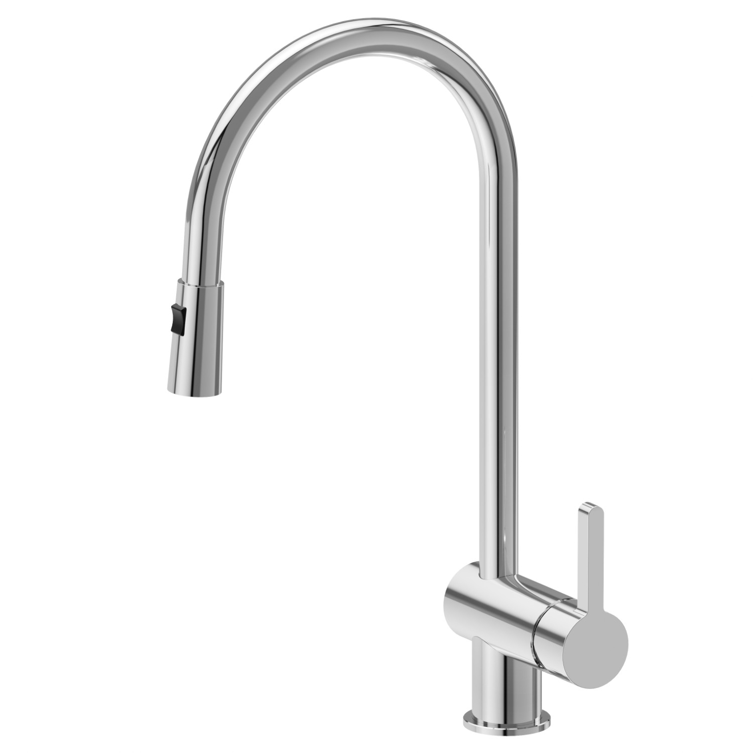 Single-lever sink mixer with swivel spout and double-jet pull-out hand shower - finish Chrome