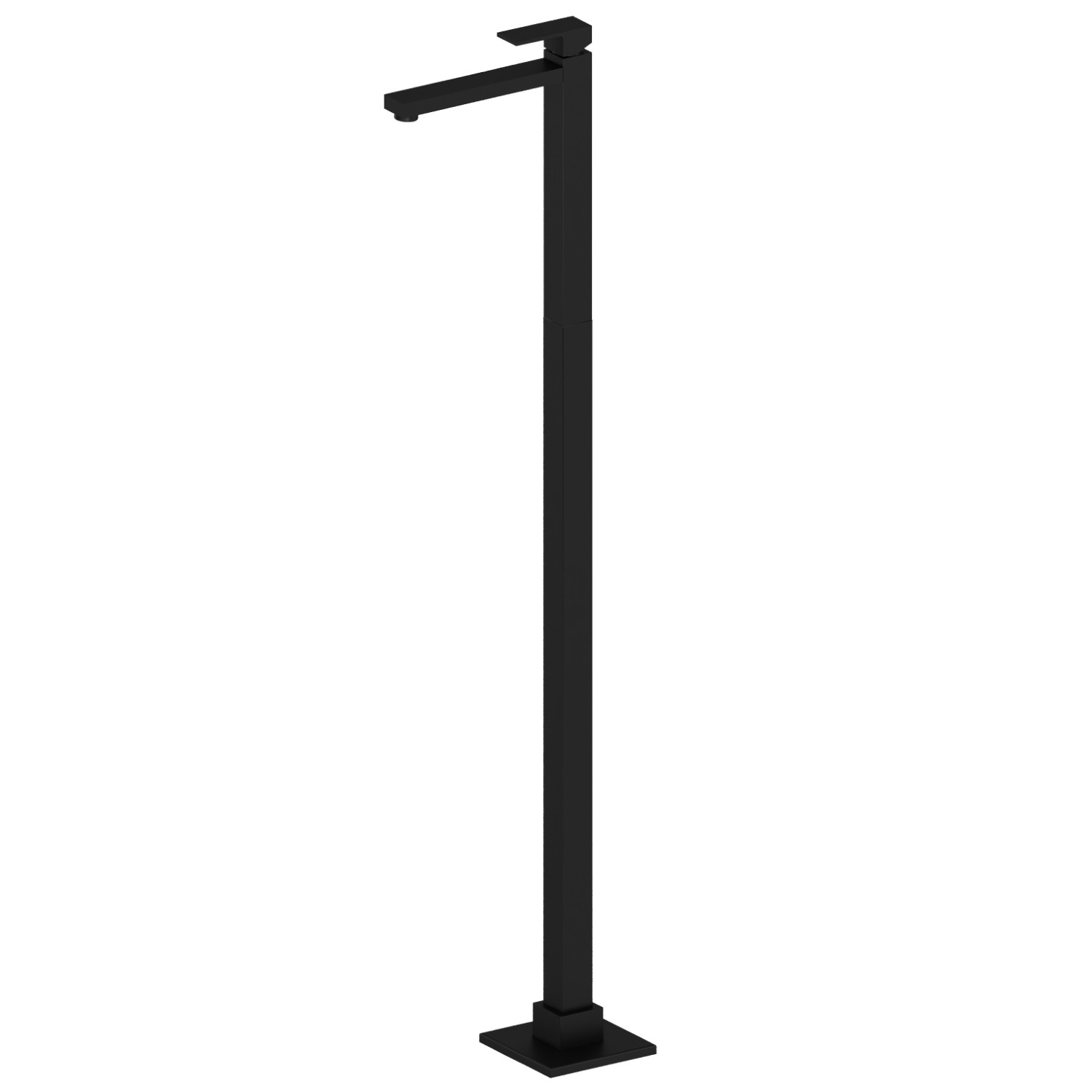 Single lever basin mixer with floor pillar union - finish Matt Black