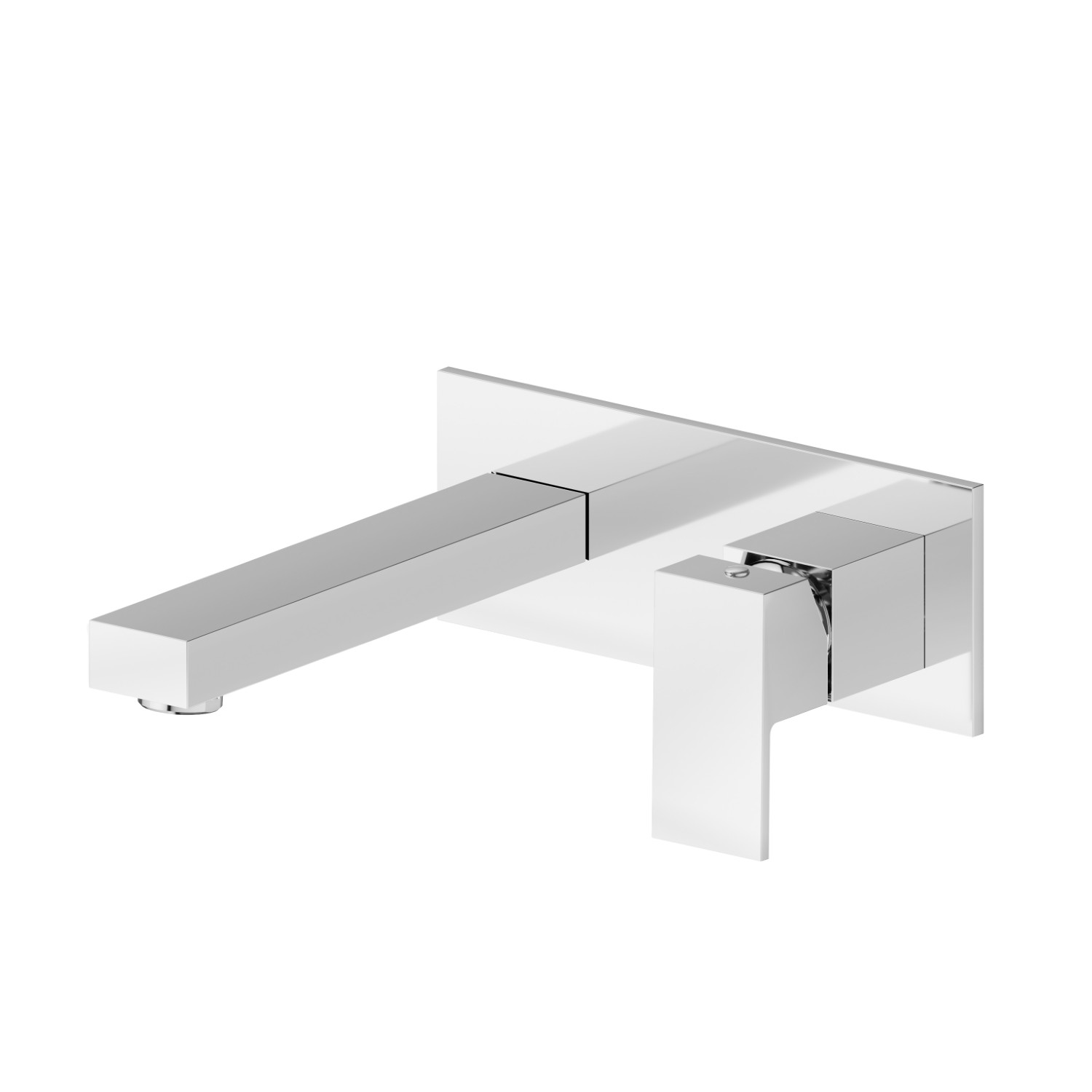 Wandmontierte einhebel-mischbatterie-gruppe für waschbecken. Einzelplatte - oberfläche Chrom