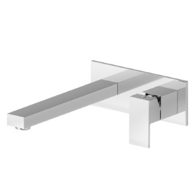 Single lever wall mixer group. Single cover plate - finish Chrome