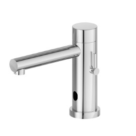 Washbasin tap with manually-adjustable mixing device by stop valves included - finish Chrome