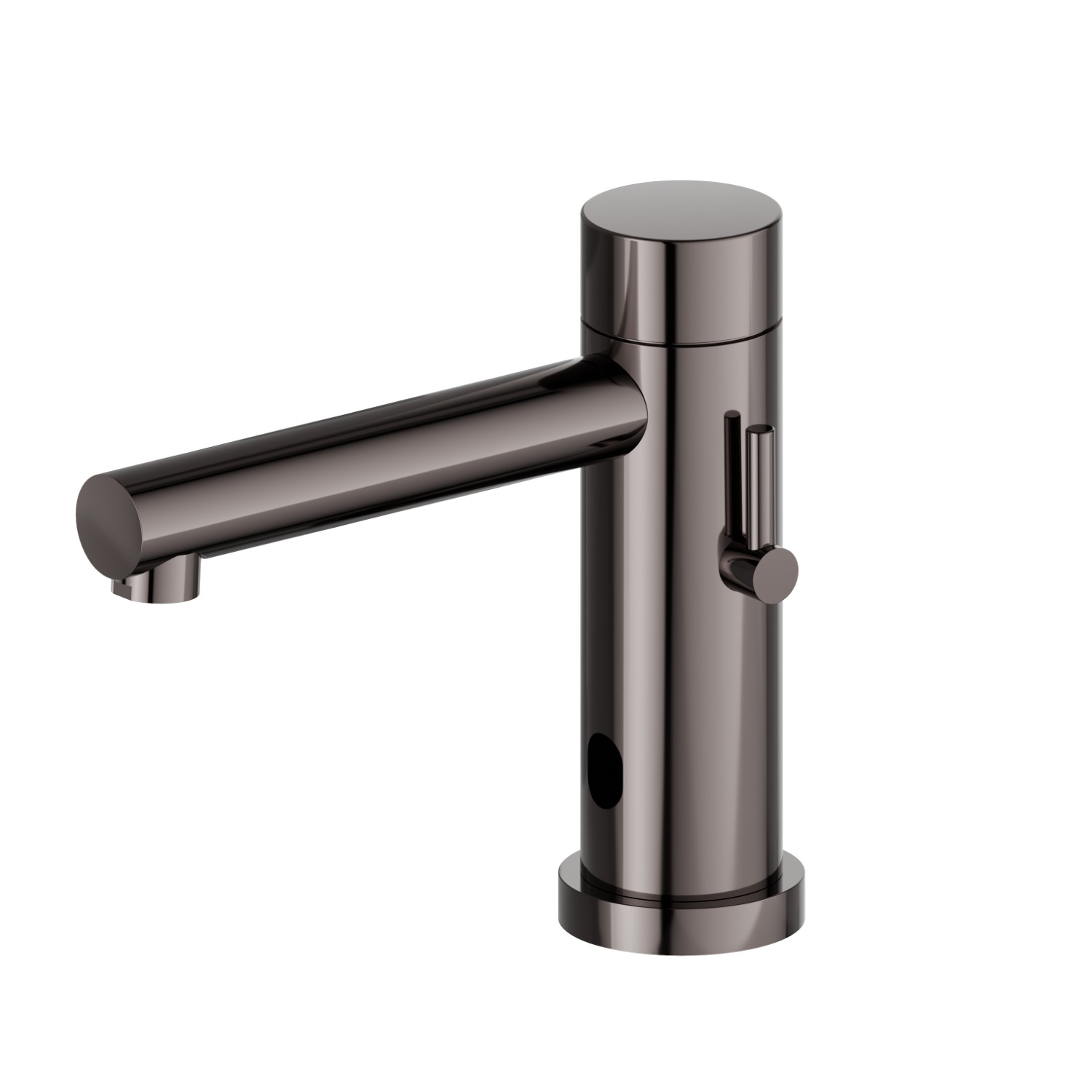 Washbasin tap with manually-adjustable mixing device by stop valves included - finish PVD Gun Metal