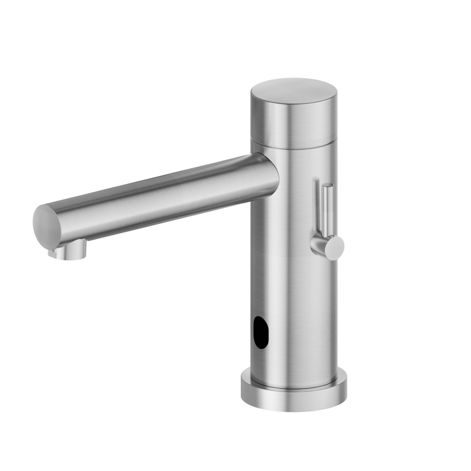 Washbasin tap with manually-adjustable mixing device by stop valves included - finish PVD Brushed steel
