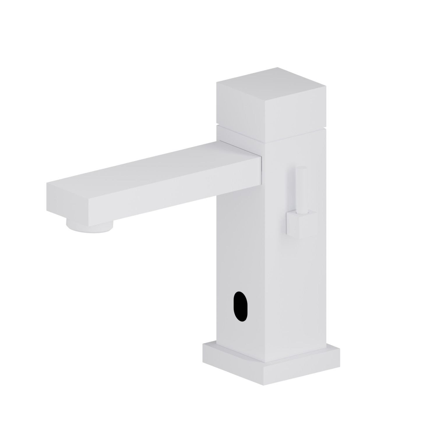 Washbasin tap with manually-adjustable mixing device by stop valves included - finish Matt White