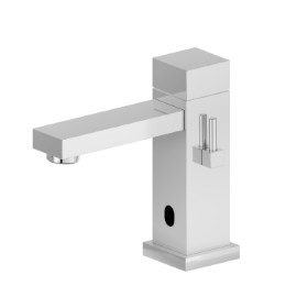 Washbasin tap with manually-adjustable mixing device by stop valves included - finish Chrome