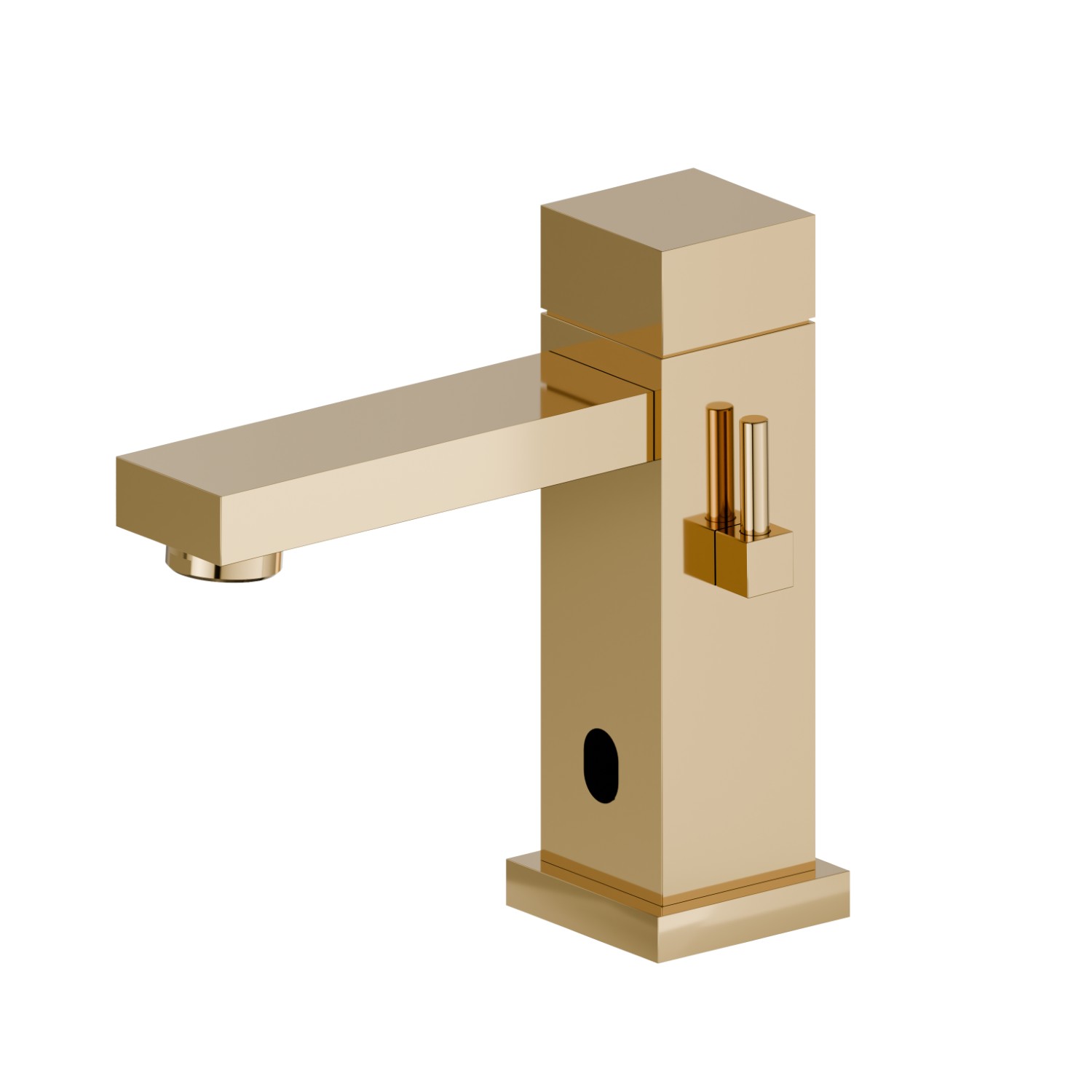 Mischer-Auslaufarmatur für Waschbecken manuell regulierbar durch mitgelieferte
Absperrhähne - oberfläche PVD Glossy Gold
