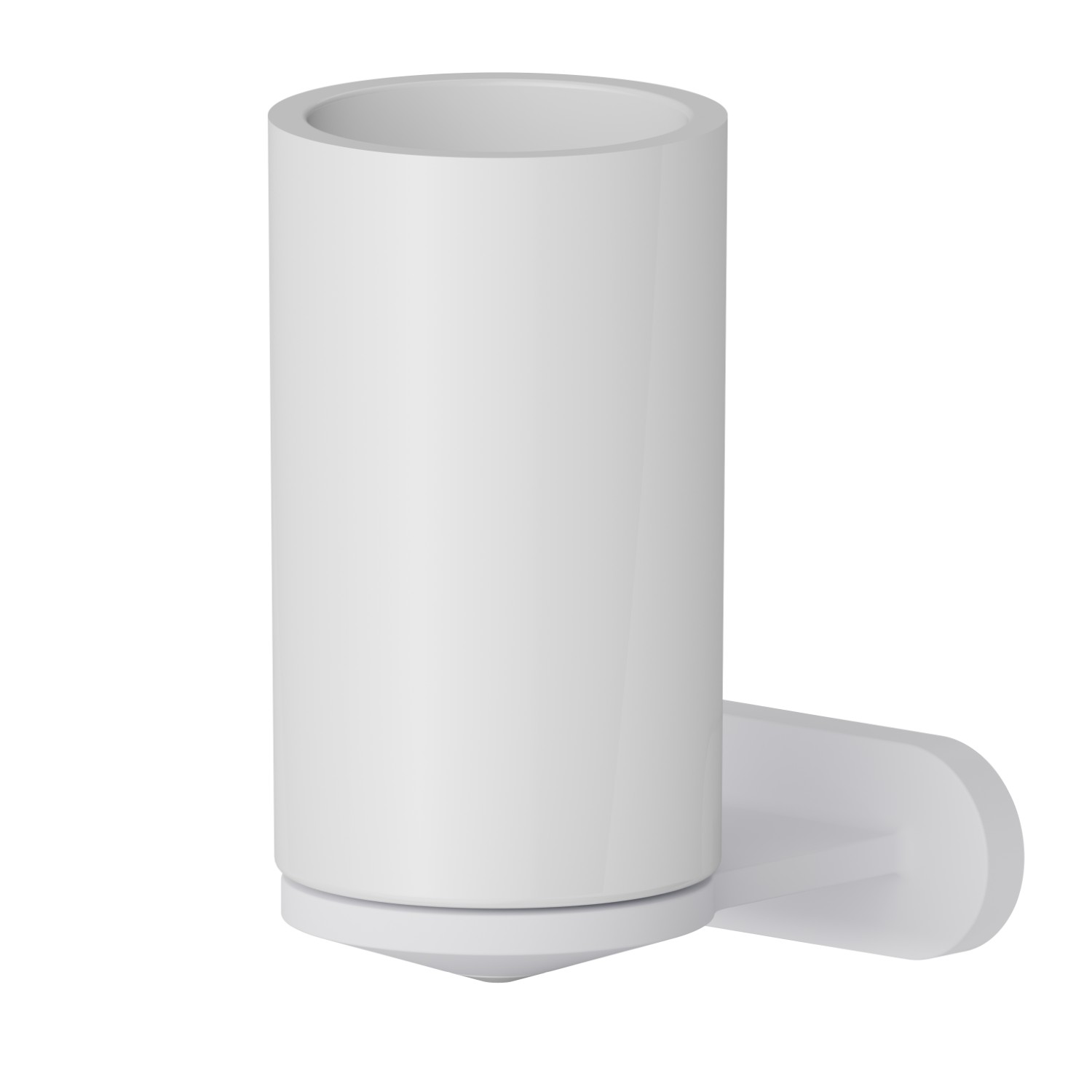 Wall-mounted tumbler holder. White ceramic - finish Matt White