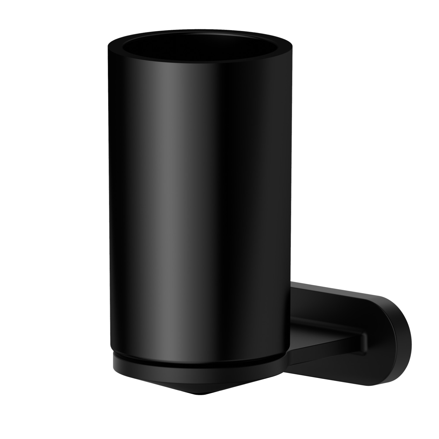 Wall-mounted tumbler holder.  Black ceramic - finish Matt Black